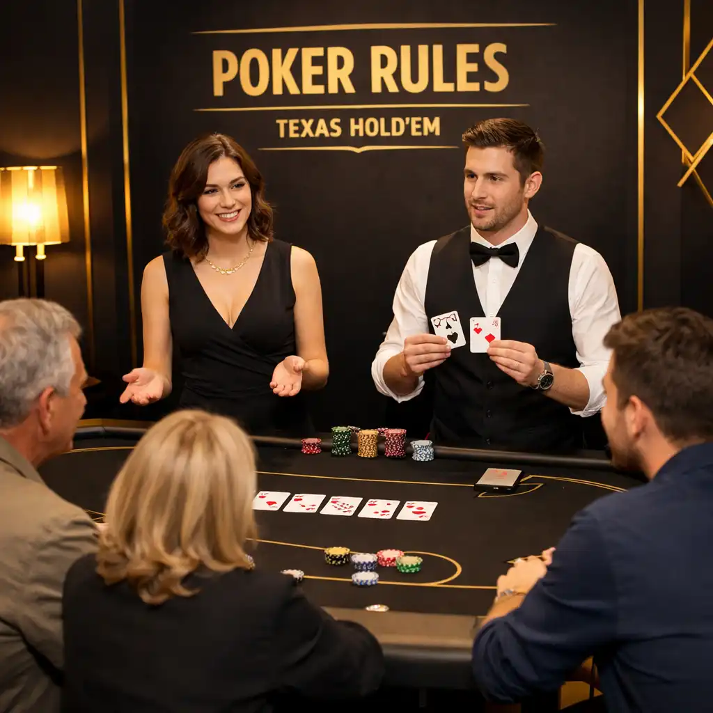 Profesjonalni prowadzący i mistrz gry podczas wieczoru pokerowego